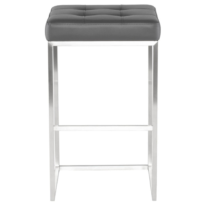 Chi Bar Stool-Nuevo-NUEVO-HGSX524-Bar StoolsTarnished Silver velour & brushed stainless frame-23-France and Son