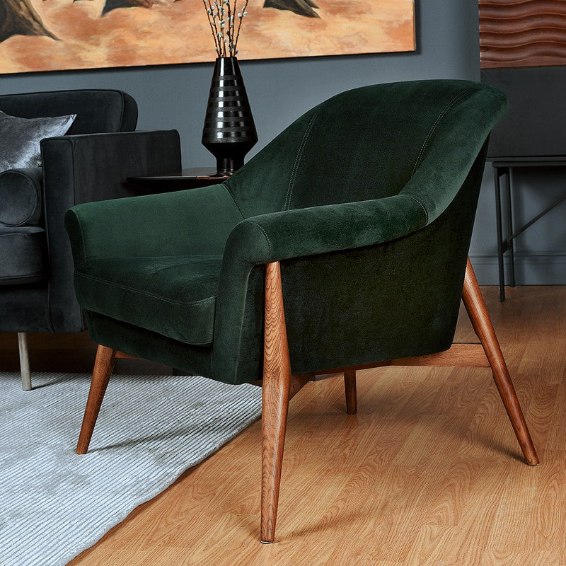 Charlize Occasional Chair-Nuevo-NUEVO-HGSC180-Lounge ChairsMIDNIGHT BLUE & walnut stained ash legs-3-France and Son