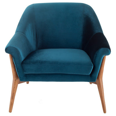 Charlize Occasional Chair-Nuevo-NUEVO-HGSC180-Lounge ChairsMIDNIGHT BLUE & walnut stained ash legs-5-France and Son