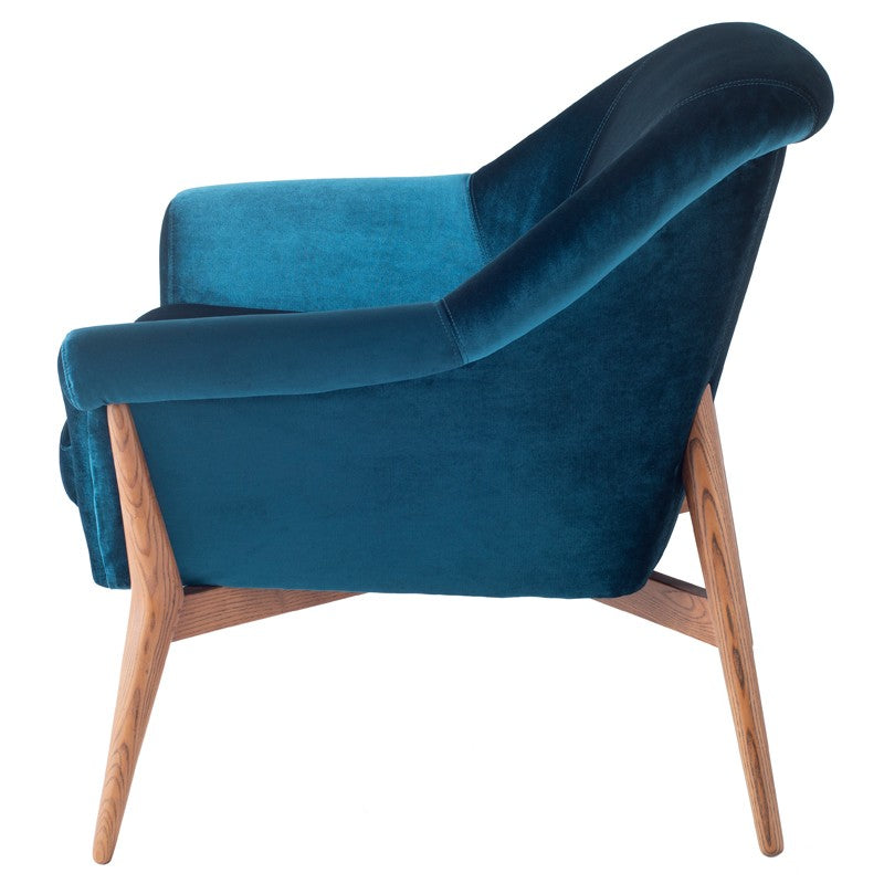 Charlize Occasional Chair-Nuevo-NUEVO-HGSC180-Lounge ChairsMIDNIGHT BLUE & walnut stained ash legs-6-France and Son