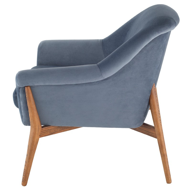 Charlize Occasional Chair-Nuevo-NUEVO-HGSC180-Lounge ChairsMIDNIGHT BLUE & walnut stained ash legs-25-France and Son