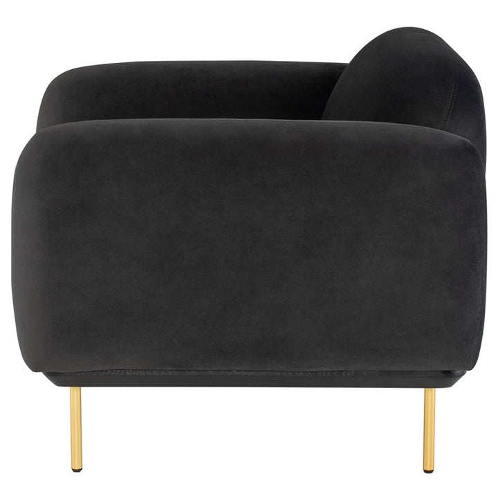 Benson Occasional Chair-Nuevo-NUEVO-HGSC259-Lounge ChairsShadow Grey fabric & matte brass legs-8-France and Son