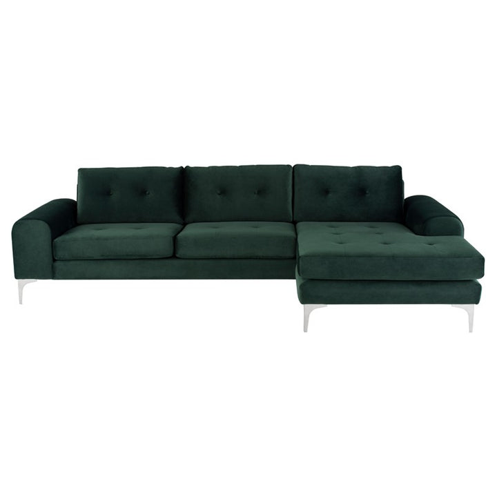 Colyn Sectional-Nuevo-NUEVO-HGSC275-SectionalsGreen Velour-Brushed Steel-5-France and Son