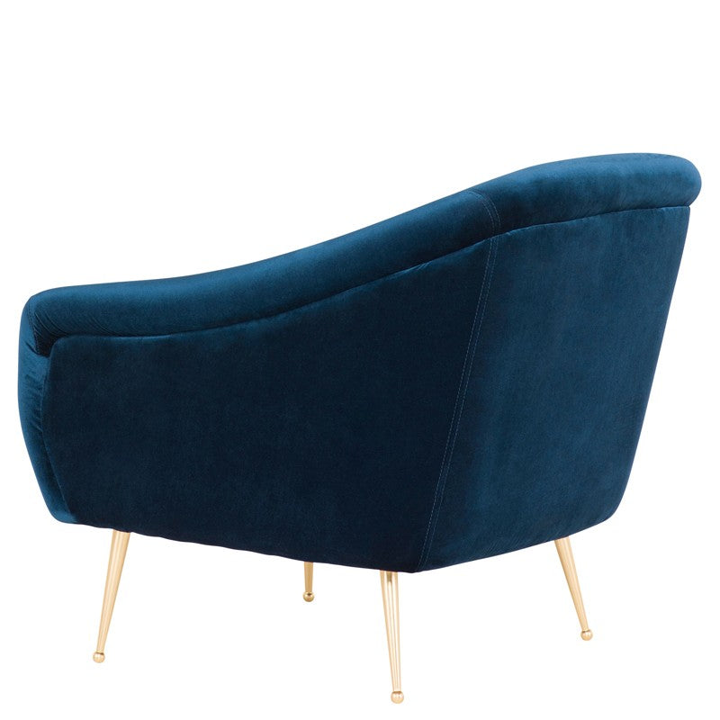 Lucie Occasional Chair-Nuevo-NUEVO-HGSC287-Lounge ChairsMidnight blue & brushed gold legs-7-France and Son