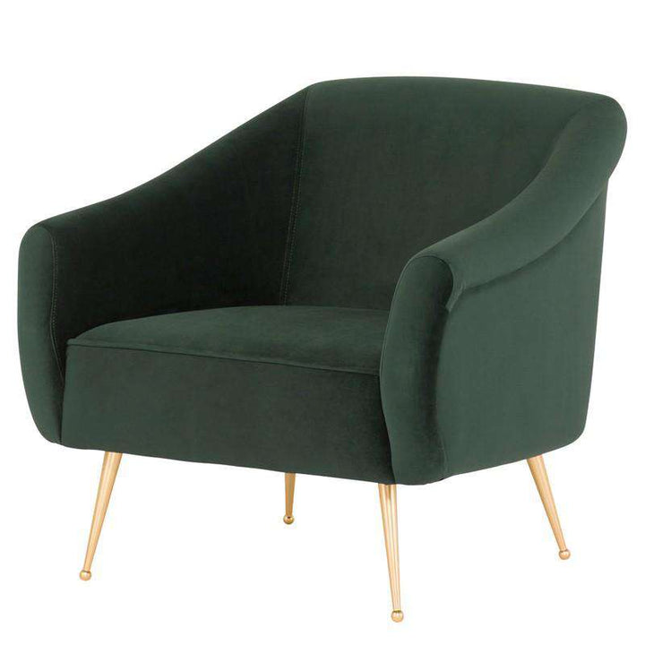 Lucie Occasional Chair-Nuevo-NUEVO-HGSC288-Lounge ChairsEmerald green & brushed gold legs-10-France and Son