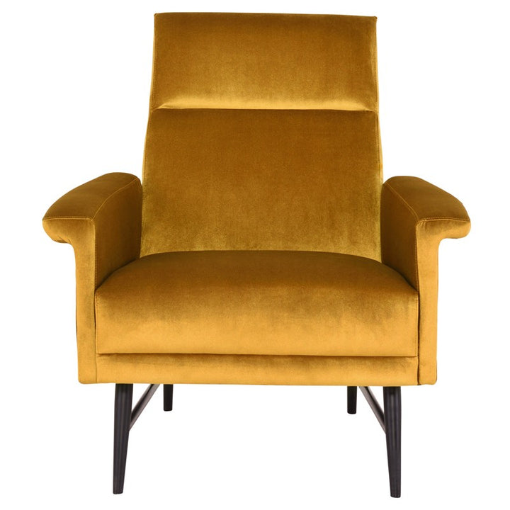 Mathise Occasional Chair-Nuevo-NUEVO-HGSC342-Lounge Chairsemerald green velour seat & brushed gold legs-19-France and Son