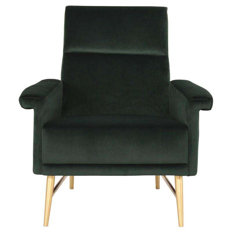 Mathise Occasional Chair-Nuevo-NUEVO-HGSC342-Lounge Chairsemerald green velour seat & brushed gold legs-5-France and Son
