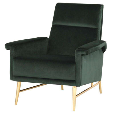 Mathise Occasional Chair-Nuevo-NUEVO-HGSC342-Lounge Chairsemerald green velour seat & brushed gold legs-1-France and Son
