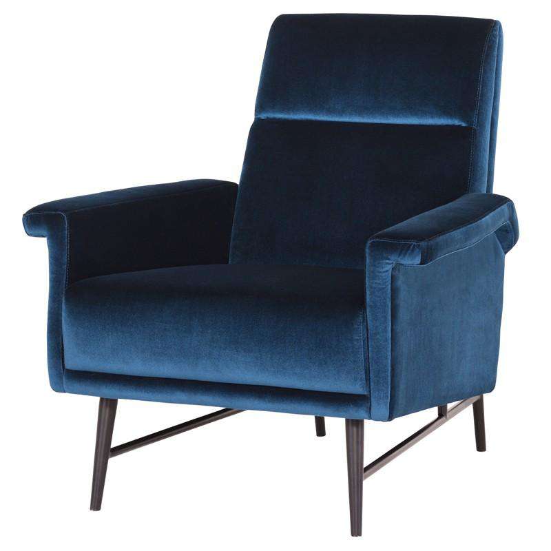 Mathise Occasional Chair-Nuevo-NUEVO-HGSC345-Lounge Chairsmidnight blue velour seat & matte black legs-8-France and Son