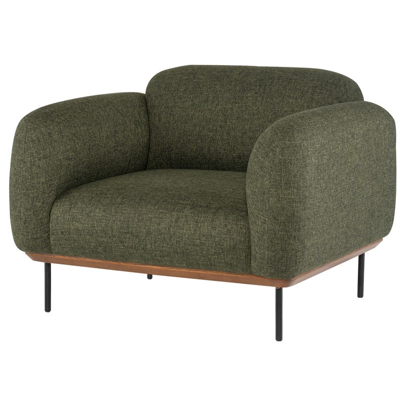 Benson Occasional Chair-Nuevo-NUEVO-HGSC380-Lounge ChairsHunter Green Tweed & matte black steel legs-11-France and Son