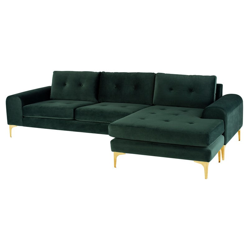 Colyn Sectional-Nuevo-NUEVO-HGSC507-SectionalsGreen Velour-Brushed Gold-4-France and Son