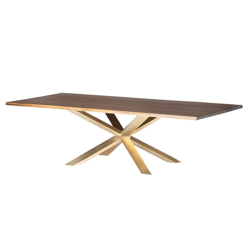 Couture Dining Table-Nuevo-NUEVO-HGSR483-Dining Tablesseared oak-brushed gold base-Small-9-France and Son