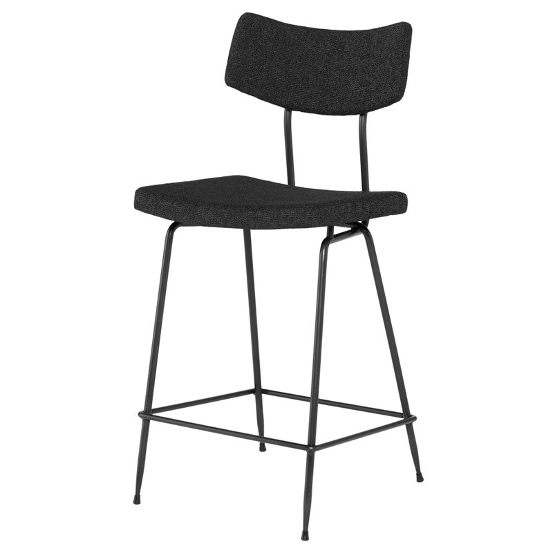 Soli Counter Stool-Nuevo-NUEVO-HGSR809-Bar StoolsActivated Charcoal Boucle-11-France and Son