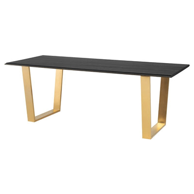 Linea Dining Table-Nuevo-NUEVO-HGSR831-Dining TablesBrushed Gold-Large-4-France and Son