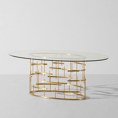 Tiffany Dining Table-Nuevo-NUEVO-HGSX220-Dining TablesOval-Gold-2-France and Son