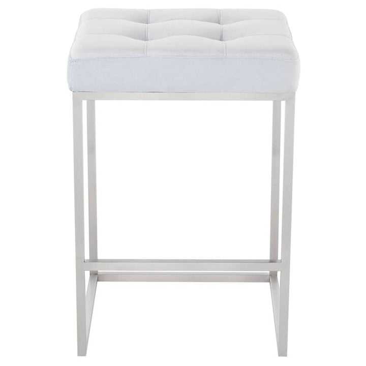 Chi Counter Stool-Nuevo-NUEVO-HGSX495-Bar StoolsTarnished Silver velour & brushed stainless frame-25-France and Son