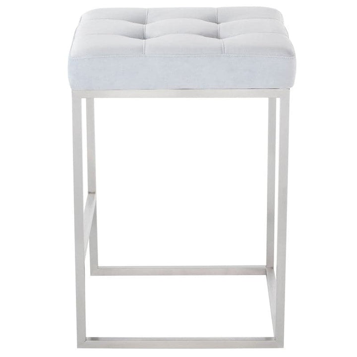 Chi Counter Stool-Nuevo-NUEVO-HGSX495-Bar StoolsTarnished Silver velour & brushed stainless frame-26-France and Son