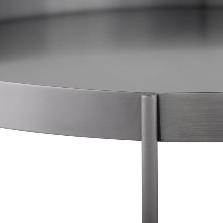 Gaultier Coffee Table-Nuevo-NUEVO-HGSX550-Coffee TablesRound-brushed graphite-5-France and Son