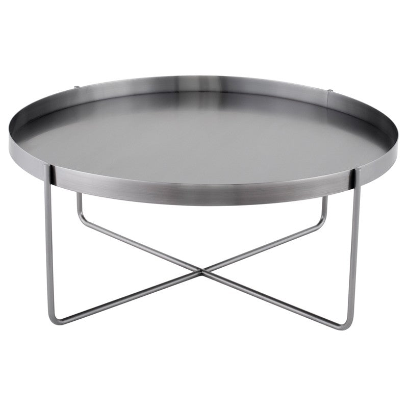 Gaultier Coffee Table-Nuevo-NUEVO-HGSX550-Coffee TablesRound-brushed graphite-4-France and Son