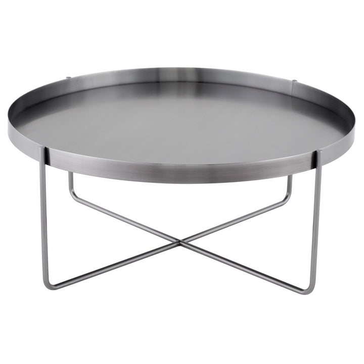Gaultier Coffee Table-Nuevo-NUEVO-HGSX550-Coffee TablesRound-brushed graphite-4-France and Son