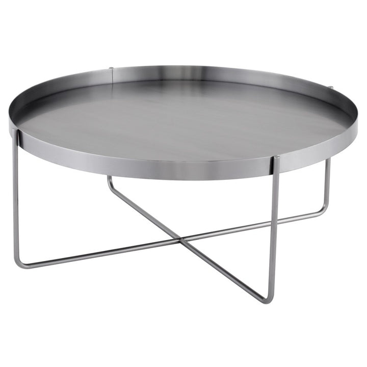 Gaultier Coffee Table-Nuevo-NUEVO-HGSX550-Coffee TablesRound-brushed graphite-1-France and Son