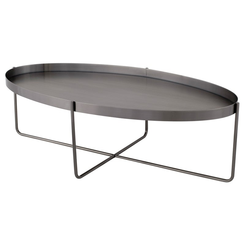 Gaultier Coffee Table-Nuevo-NUEVO-HGSX552-Coffee TablesOval-brushed graphite-6-France and Son