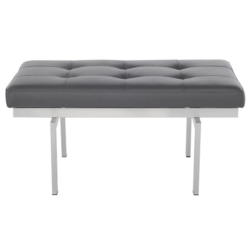 Louve Bench-Nuevo-NUEVO-HGTB130-BenchesSmall-brushed stainless base-black-7-France and Son