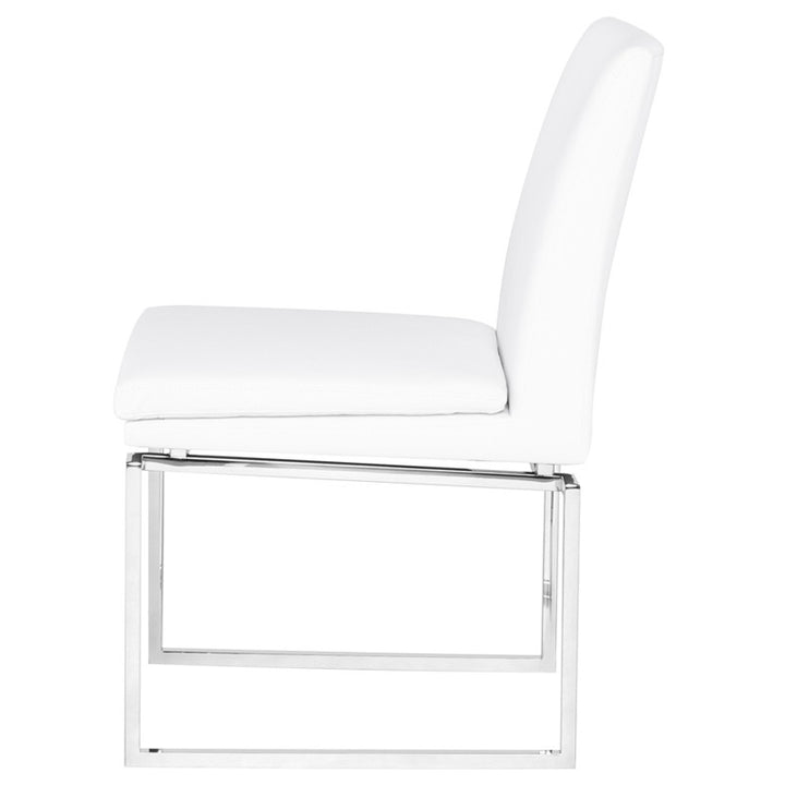 Savine Dining Chair-Nuevo-STOCKR-NUEVO-HGTB164-Dining ChairsWhite Naugahyde-Silver-3-France and Son