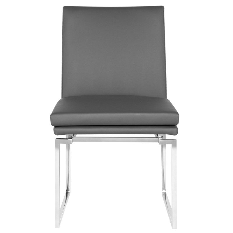 Savine Dining Chair-Nuevo-STOCKR-NUEVO-HGTB164-Dining ChairsWhite Naugahyde-Silver-14-France and Son