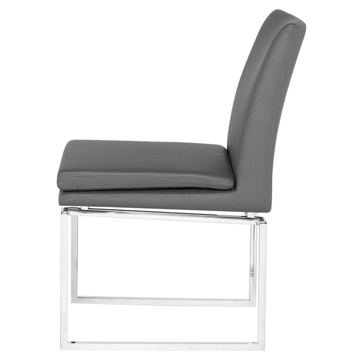 Savine Dining Chair-Nuevo-STOCKR-NUEVO-HGTB164-Dining ChairsWhite Naugahyde-Silver-15-France and Son