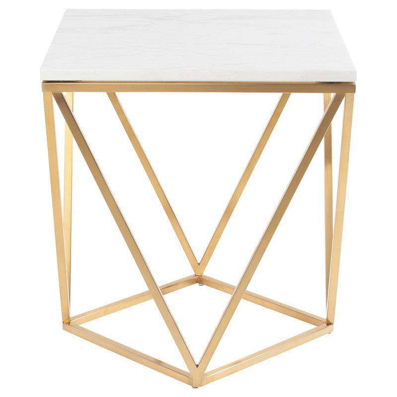 Jasmine Side Table-Nuevo-NUEVO-HGTB263-Side Tableswhite marble-brushed gold-3-France and Son
