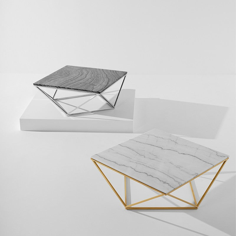 Jasmine Coffee Table-Nuevo-NUEVO-HGTB265-Coffee Tableswhite marble-brushed gold-2-France and Son