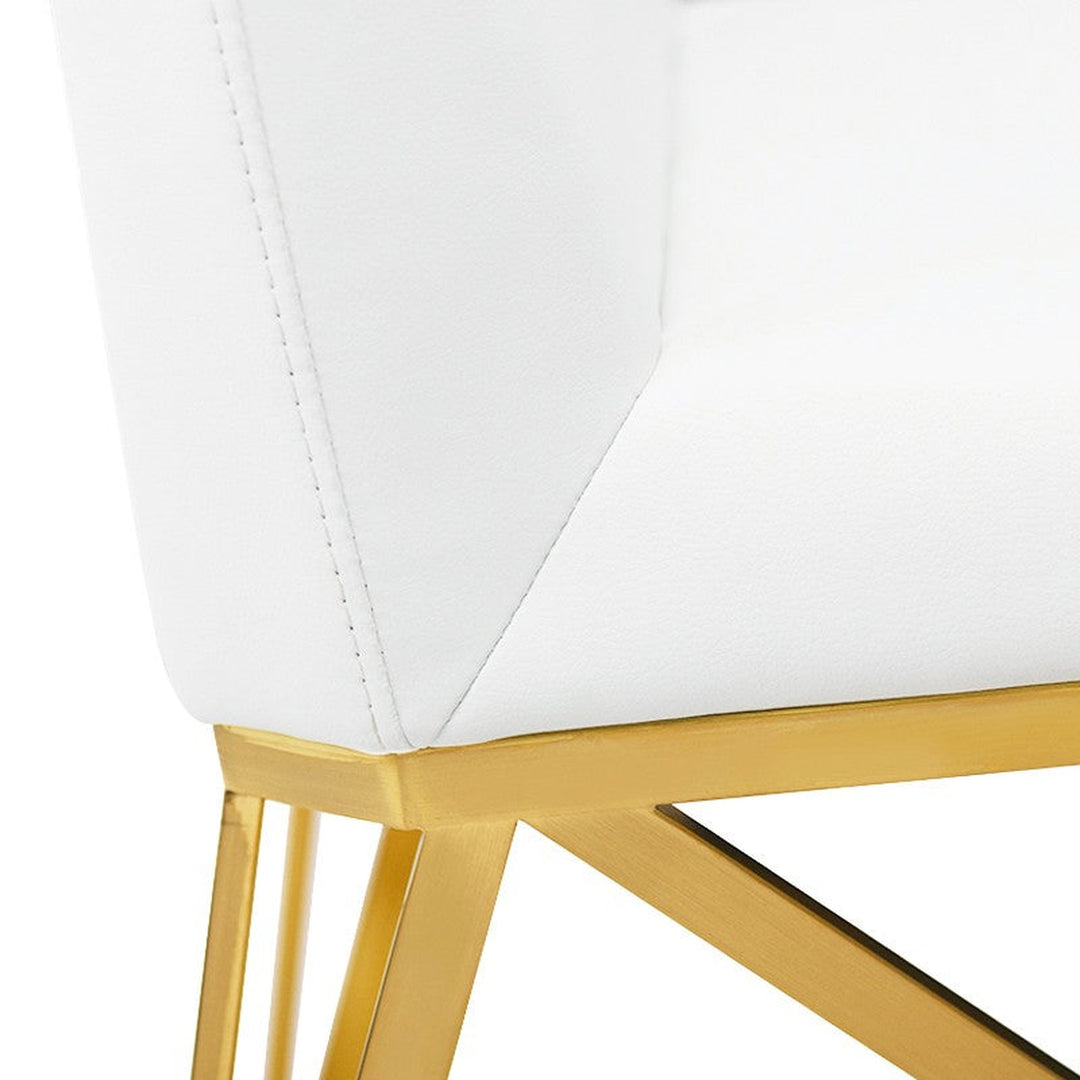 Caprice Dining Chair-Nuevo-NUEVO-HGTB317-Dining Chairsbrushed gold frame-black naugahyde-9-France and Son
