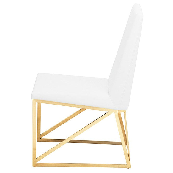 Caprice Dining Chair-Nuevo-NUEVO-HGTB317-Dining Chairsbrushed gold frame-black naugahyde-7-France and Son