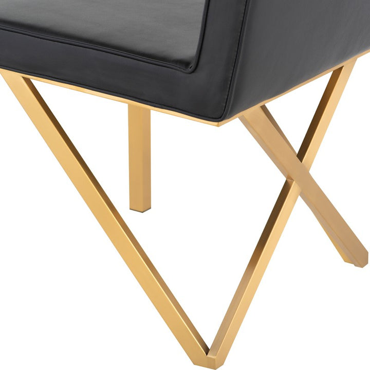 Talbot Dining Chair-Nuevo-NUEVO-HGTB563-Dining ChairsBlack-Fabric-Gold-11-France and Son