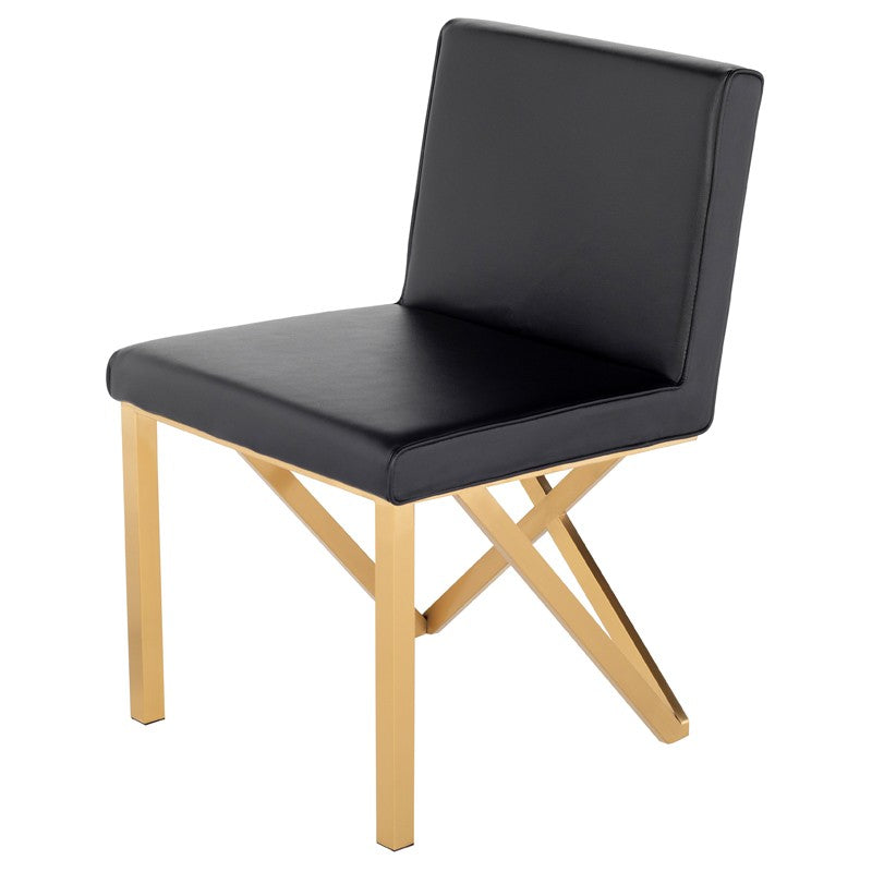 Talbot Dining Chair-Nuevo-NUEVO-HGTB522-Dining ChairsBlack-Naugahyde-Gold-8-France and Son