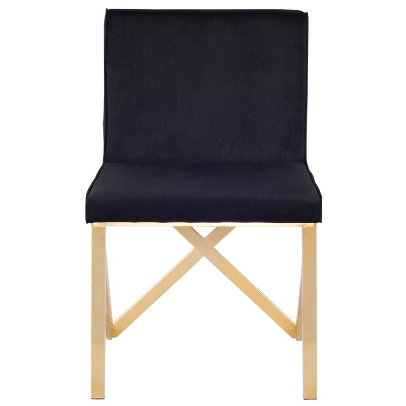 Talbot Dining Chair-Nuevo-NUEVO-HGTB563-Dining ChairsBlack-Fabric-Gold-3-France and Son