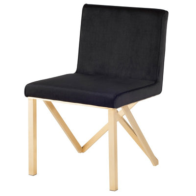 Talbot Dining Chair-Nuevo-NUEVO-HGTB563-Dining ChairsBlack-Fabric-Gold-1-France and Son
