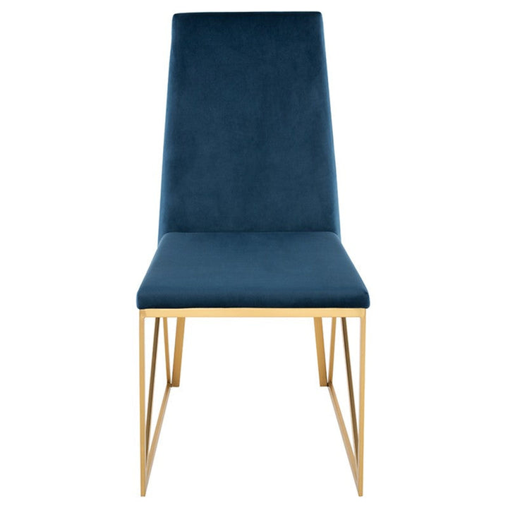 Caprice Dining Chair-Nuevo-NUEVO-HGTB317-Dining Chairsbrushed gold frame-black naugahyde-13-France and Son