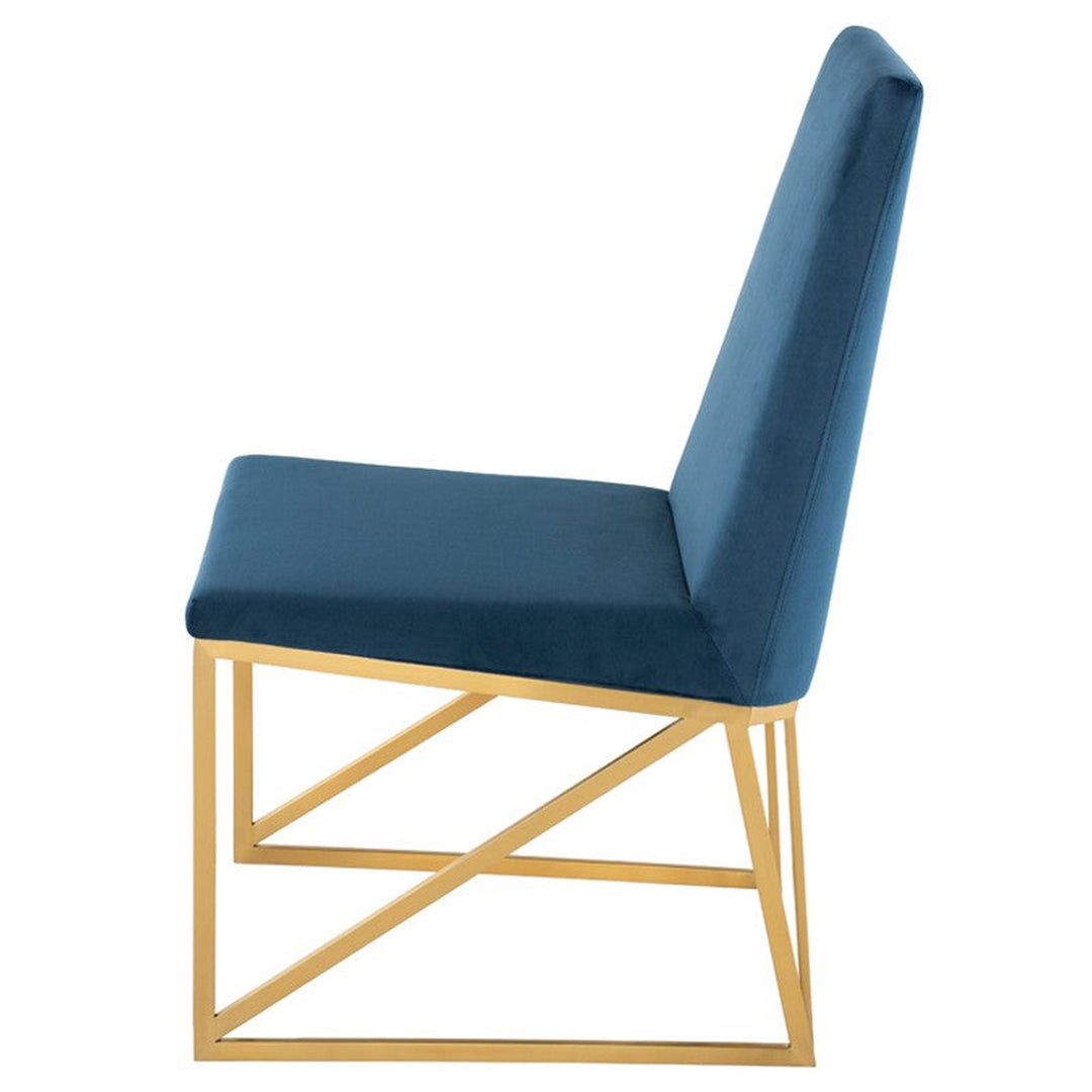 Caprice Dining Chair-Nuevo-NUEVO-HGTB317-Dining Chairsbrushed gold frame-black naugahyde-12-France and Son