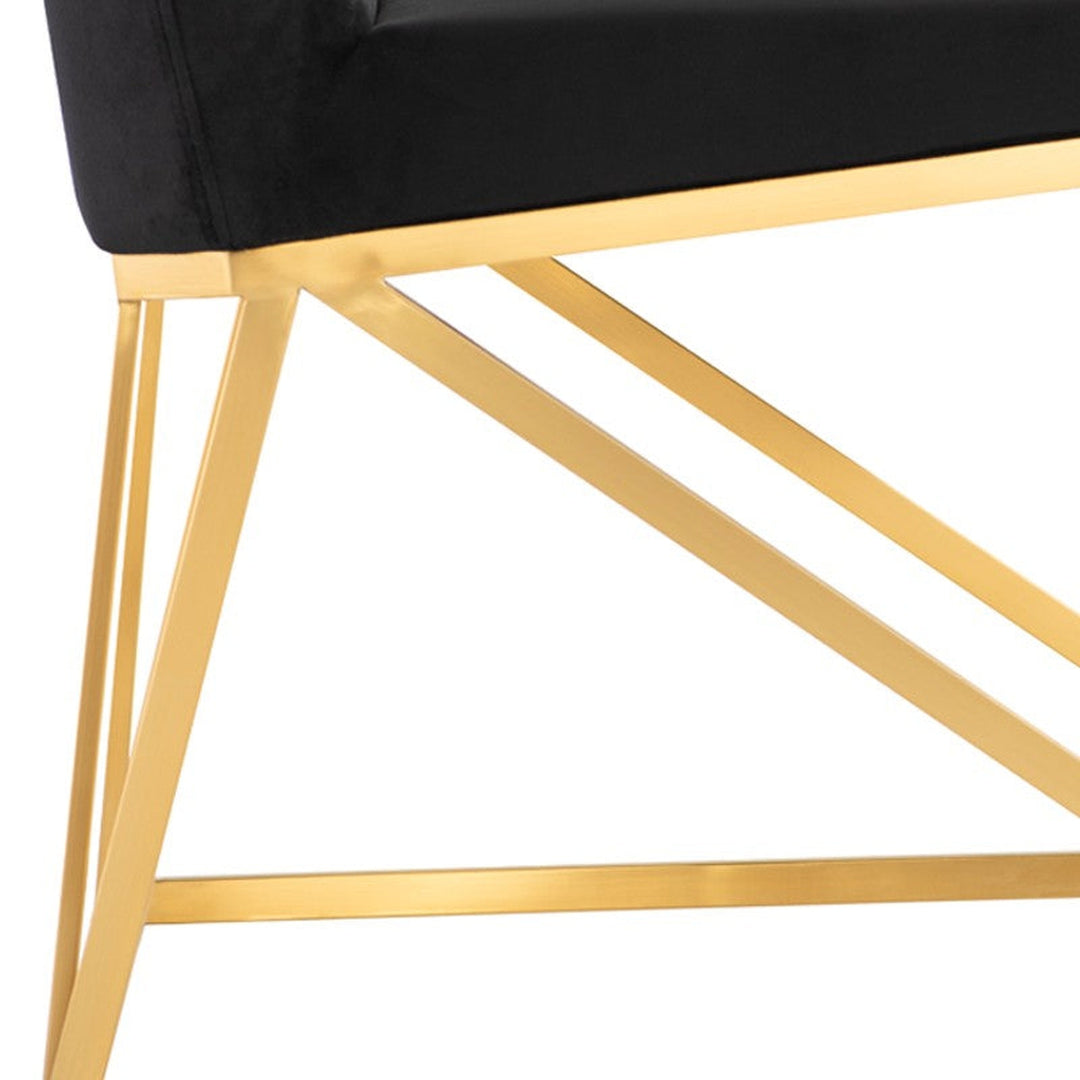 Caprice Dining Chair-Nuevo-NUEVO-HGTB317-Dining Chairsbrushed gold frame-black naugahyde-19-France and Son