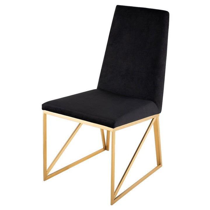 Caprice Dining Chair-Nuevo-NUEVO-HGTB588-Dining Chairsbrushed gold frame-black velour-16-France and Son