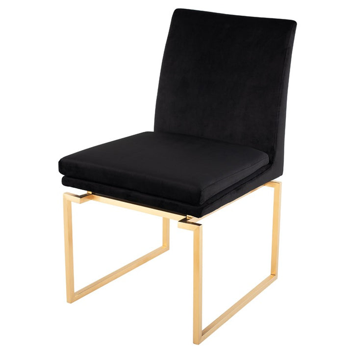 Savine Dining Chair-Nuevo-NUEVO-HGTB591-Dining ChairsBlack Fabric-Gold-9-France and Son