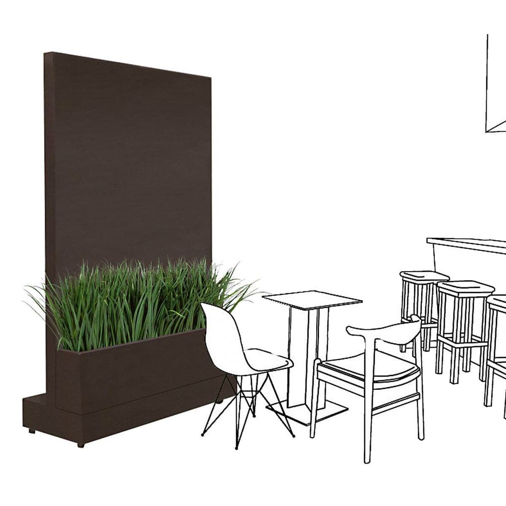 Movable Partition Wall With Liriope Planter-Gold Leaf Design Group-GOLDL-HY1632-BB-Planters-2-France and Son