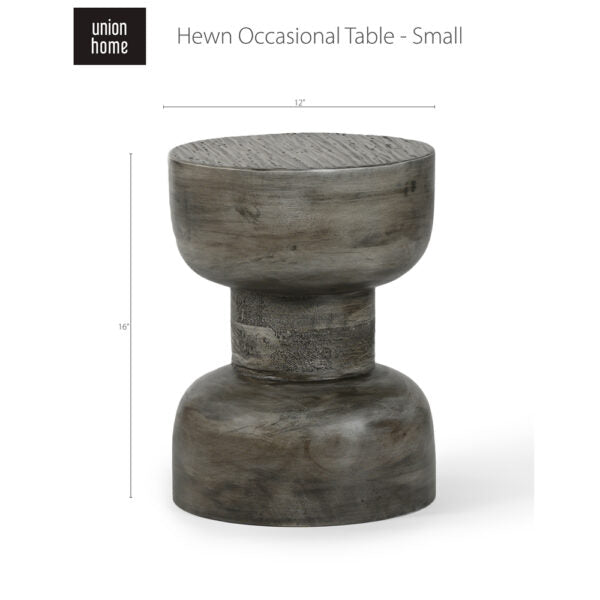 Hewn Side Table Small – Grey-Union Home Furniture-UNION-LVR00337-Side Tables-3-France and Son
