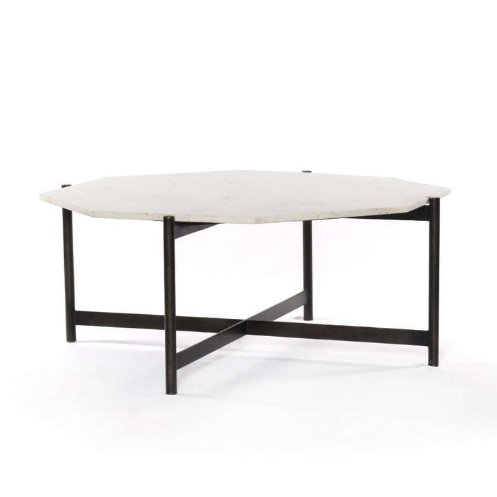 Adair Coffee Table-Four Hands-FH-IMAR-179-Coffee TablesHammered Gray & Polished White-3-France and Son