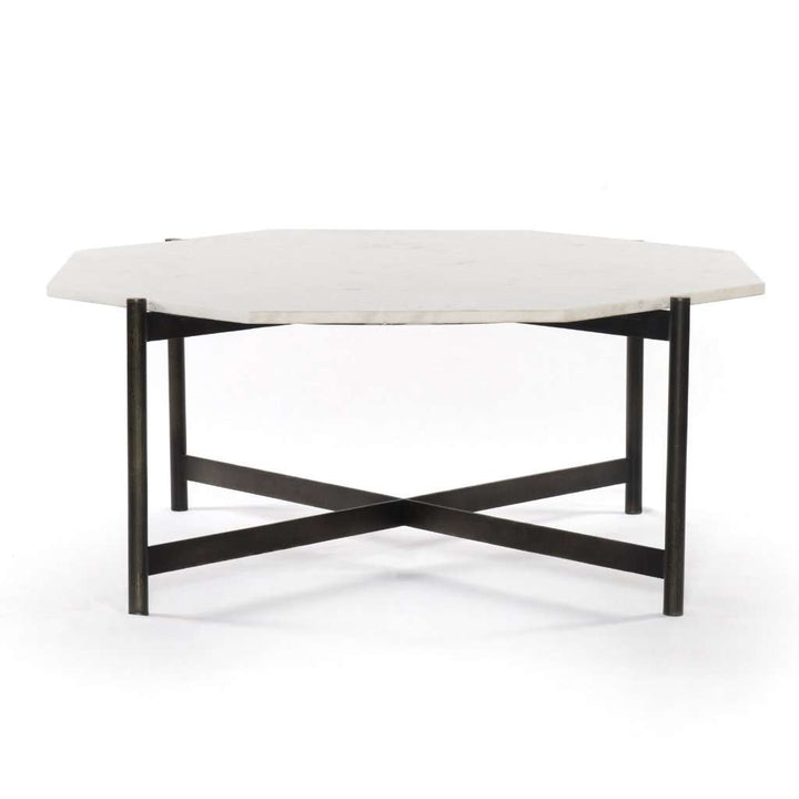 Adair Coffee Table-Four Hands-FH-IMAR-179A-Coffee TablesRaw Brass & Polished White-4-France and Son