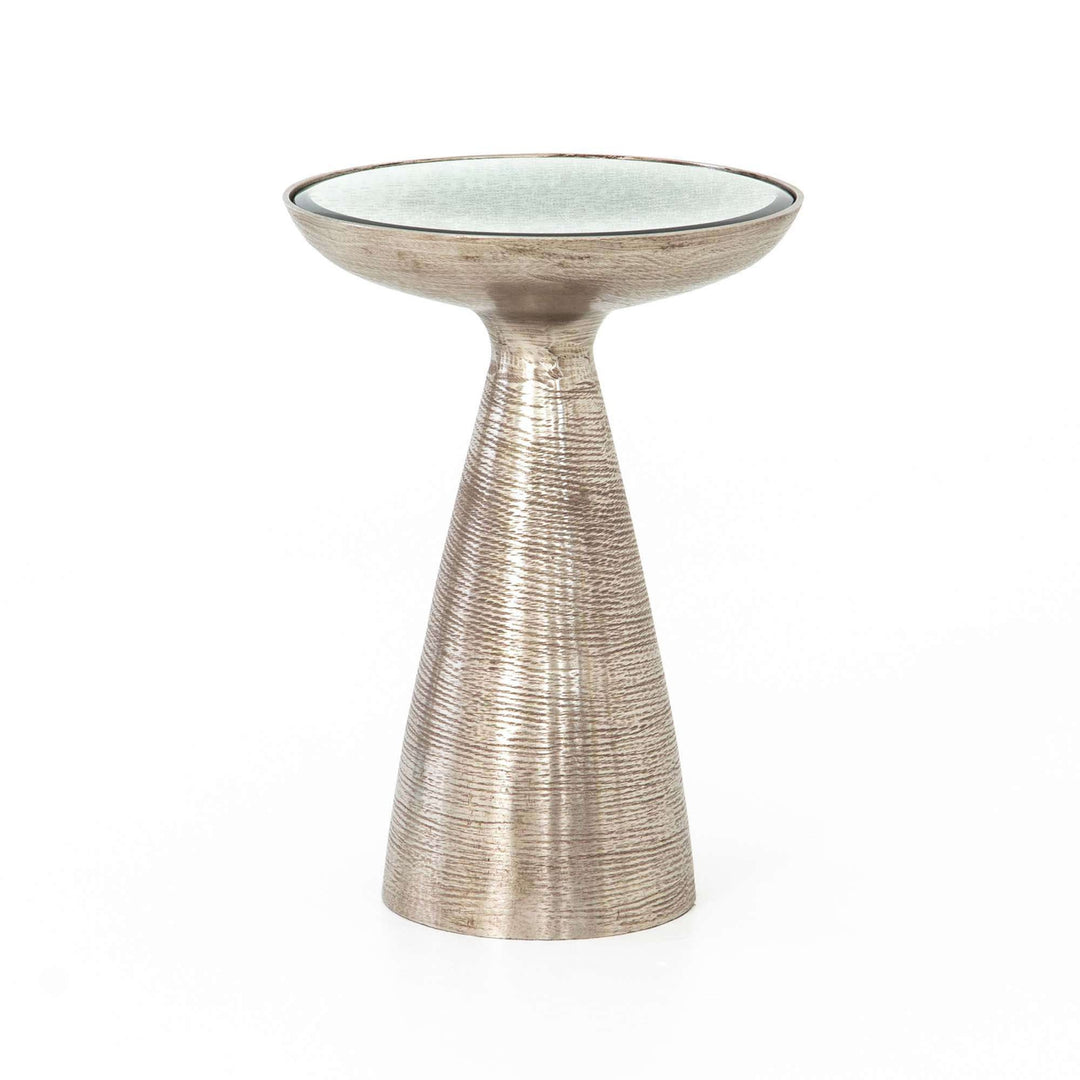 Marlow Mod Pedestal Table-Four Hands-FH-IMAR-48-Side TablesBrushed Nickel-6-France and Son