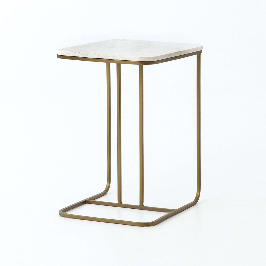Wally C Table - Polished White Marble-Four Hands-FH-IMAR-99-MBR-Side Tables-1-France and Son