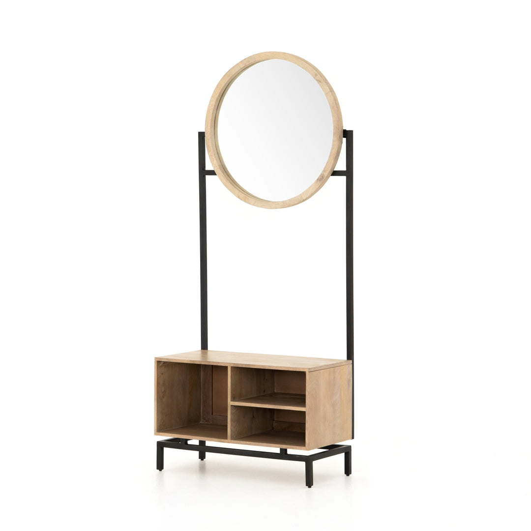 Melburn Entry Bench and Mirror-FNS-FFS042NTRL-Benches-1-France and Son